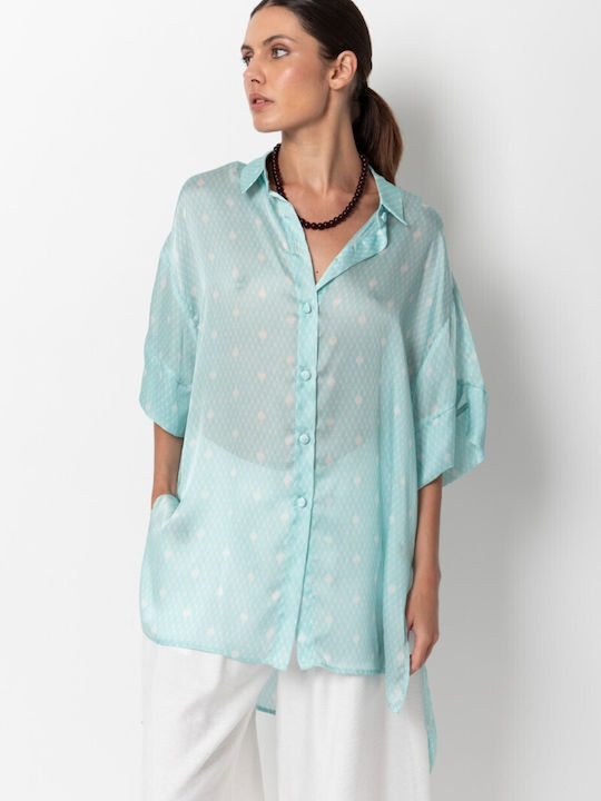 Long Sleeve Women's Shirt Aqua