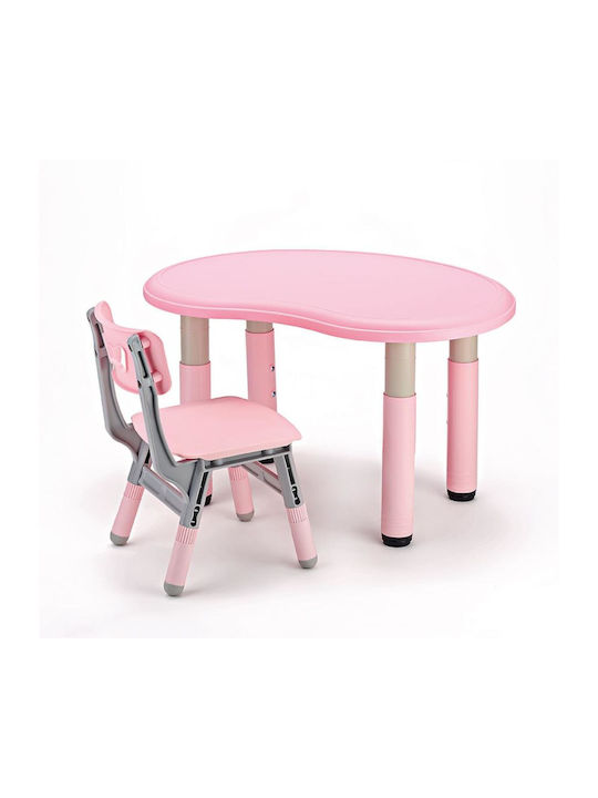 Kinder Tische Set mit Kunststoff Rosa Stühlen