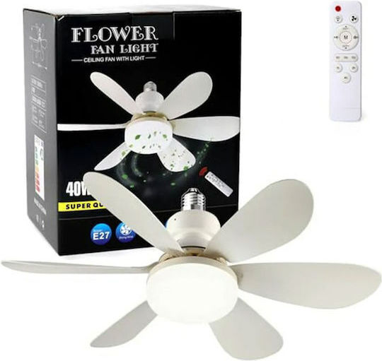 Rixme Deckenventilator 52cm mit Leuchte Weißer