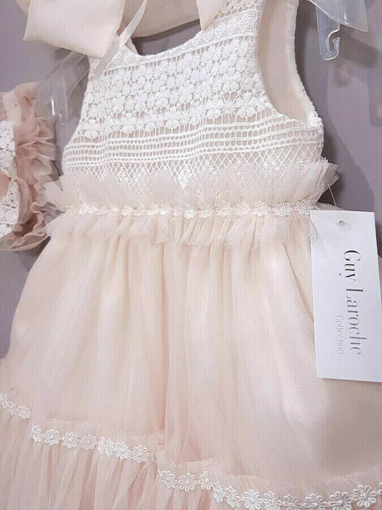 Guy Laroche Ecru Baptism Dress Made of Lace