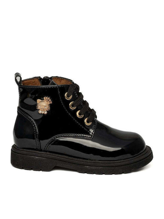 Anatomic Kids Military Boots with Laces Black