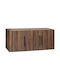 Rectangular Loft Closet Surface from Walnut Chipboard 150x55cm 0513772