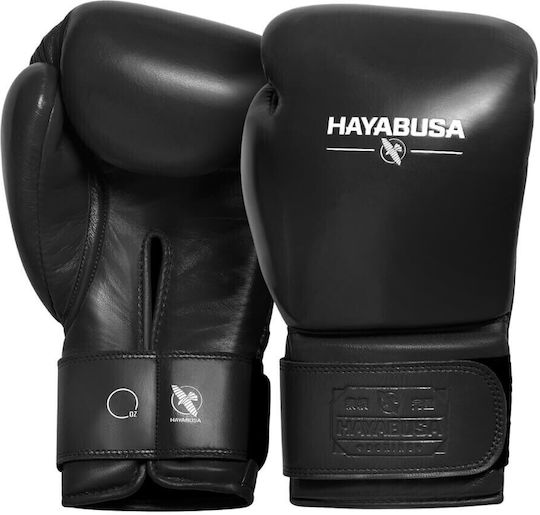 Hayabusa Pro Velcro Boxhandschuhe Leder für Wettkampfhandschuhe Schwarz