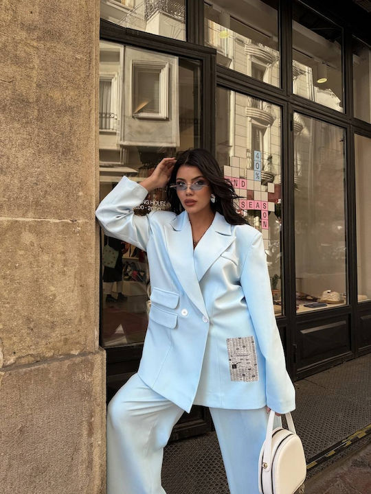 Elloturcia Pantaloni Dama Albastru Costum