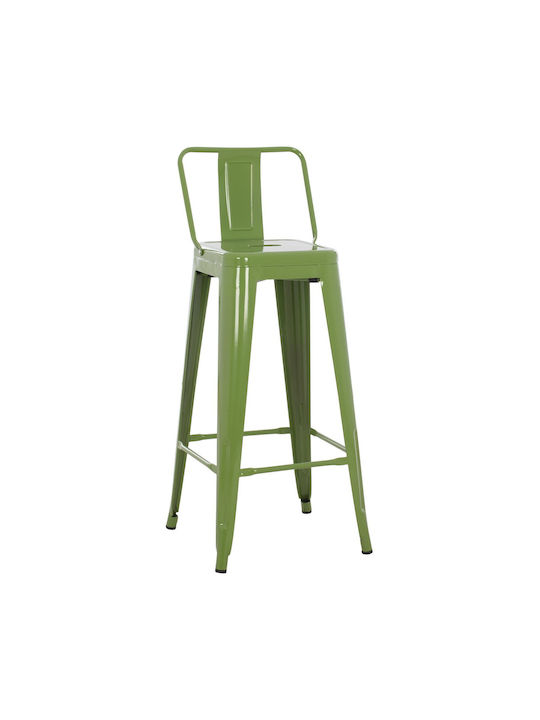 Metallischer Gartenhocker für Bar Außenbereich Light Olive Grün 43x43x100cm