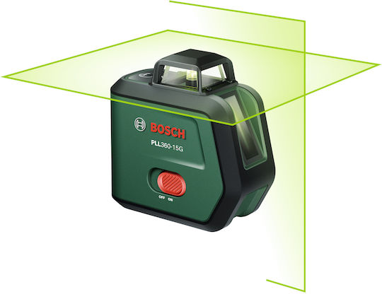 Bosch PLL360-15G - Basic Γραμμικό Αλφάδι Laser Πράσινης Δέσμης με Εύρος Εργασίας 30m