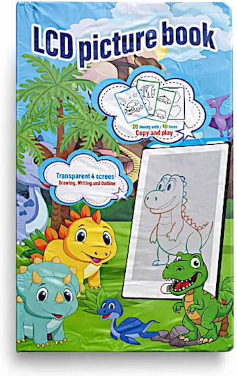 Writing Tablet Book Lcd Transparent Screen 9” Stylus & 20 Sheets 40 Designs Blue Color Choice