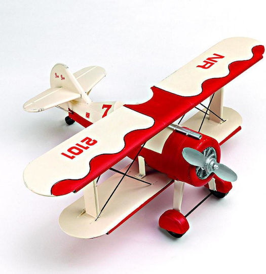Avion Metalic Decorativ Roșu-Crem 48x70x25