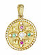 Pendant Kids Charm Double Sided with Chain Constantine Coin from Gold 9K 32RK7758-230