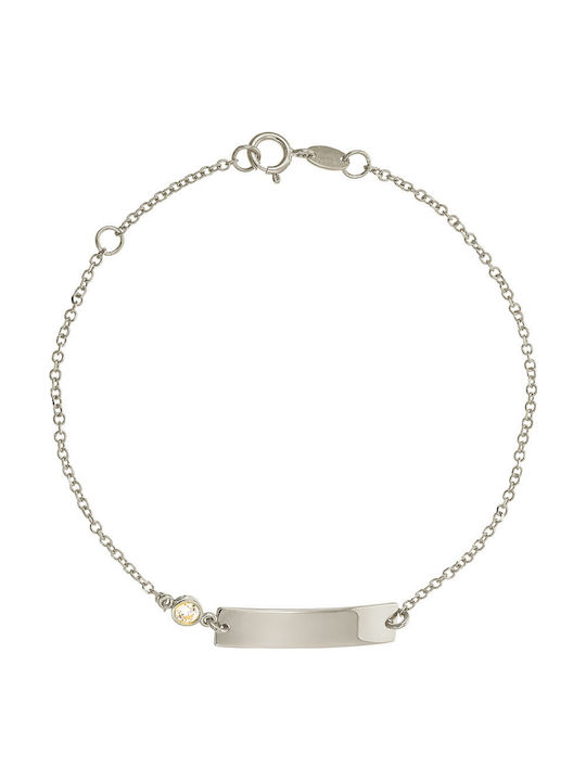 Kids Bracelet ID in 9K White Gold