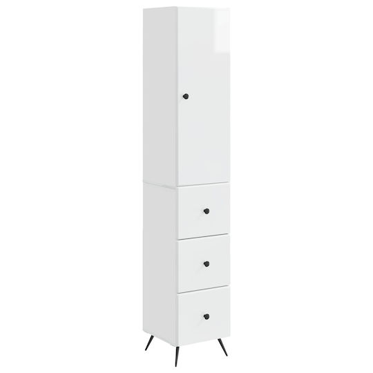 vidaXL Bathroom Column Cabinet Wall Hung M34.5xD34.5xH90cm White