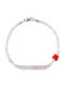Kids Bracelet ID White Gold 14K with Butterfly