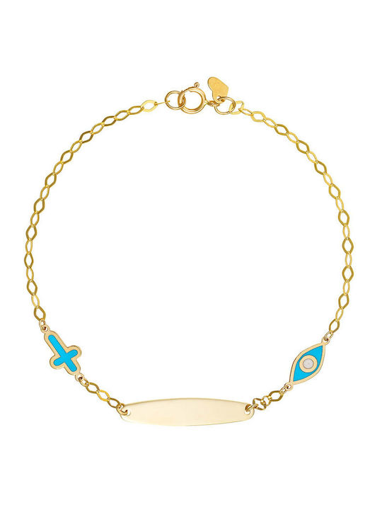 Kinderarmband Identifikation aus 9K Gold mit Böses Auge