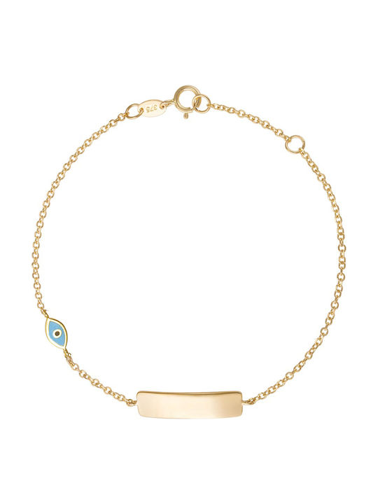 Kinderarmband Identität aus 9K Gold mit Böses Auge