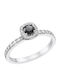 Single Stone Ring In 18K White Gold With Diamond