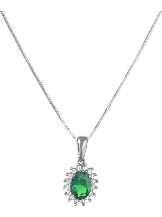 Charm Rosette in 14K White Gold Green
