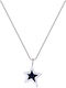 Charm Stea din Aur Alb 14K Negru