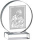 Glass Icon of Panayitsa White with Box 5.5x6.5cm Set of 10 Pieces