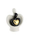 Keramik Tischdekoration Paar Herz Gold 10x6x13cm