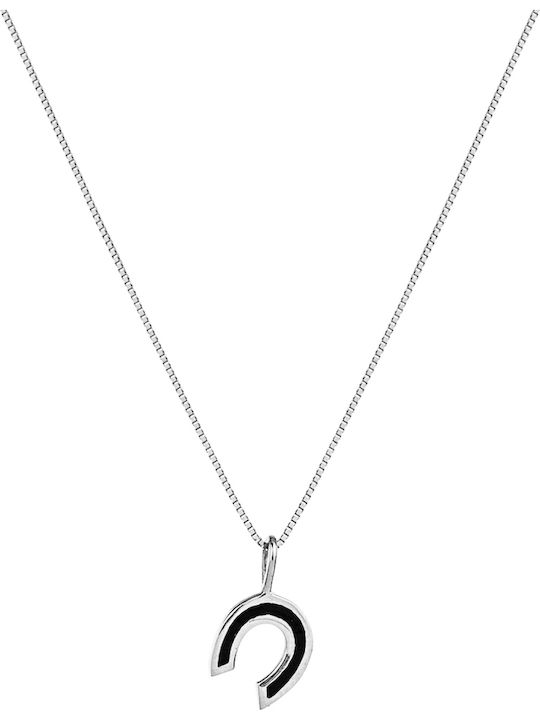 Hängendes Charm Bogen aus Weißgold 14K Schwarz
