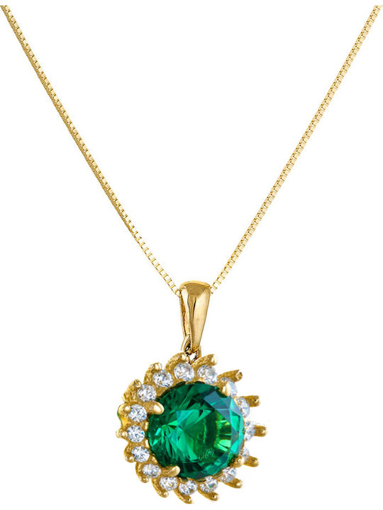 Charm Rosette in 14K Yellow Gold Green