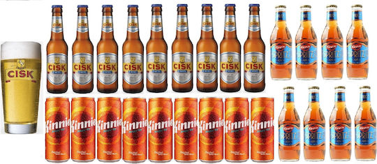 Ποτηρι Μπυρας Cisk 400 Ml 9x Cisk Excel 330ml 9x Kinnie 330ml 8χ Kinnie Spritz 4% 250ml