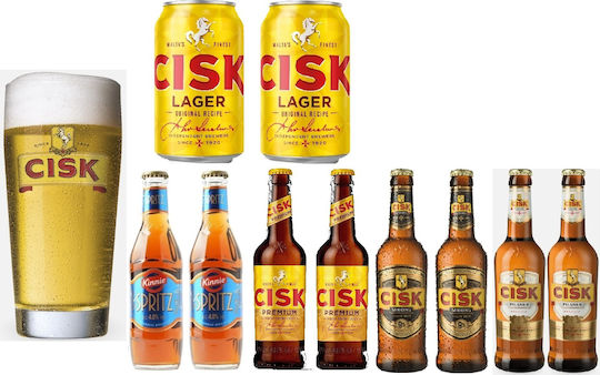 Ποτηρι Μπυρας Cisk 2x Cisk Lager 4 2% 330ml.2 Χ Kinnie Spritz 4% 250ml 2x Cisk Strong Lager 9% 330ml 2 Cisk Export 330ml