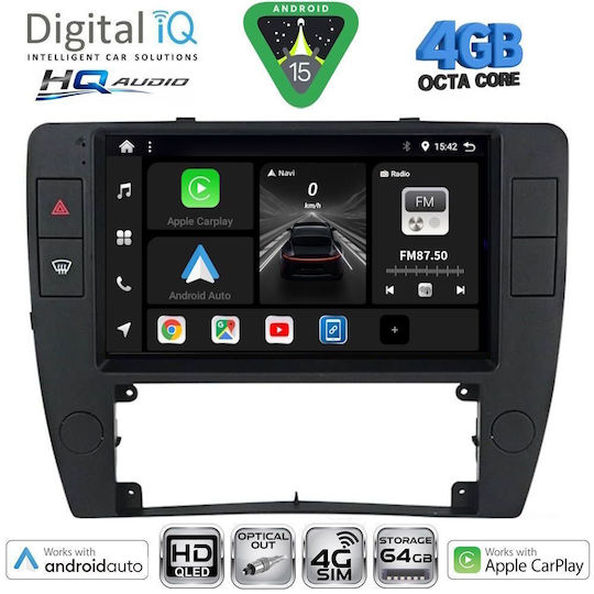 Digital IQ Car Audio System for Volkswagen Passat 2000-2005 Bluetooth USB WiFi GPS Apple CarPlay Android Auto with 9" Touch Screen