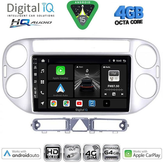 Digital IQ Car Audio System for Volkswagen Tiguan 2004-2011 Bluetooth USB WiFi GPS Apple CarPlay Android Auto with 9" Touch Screen