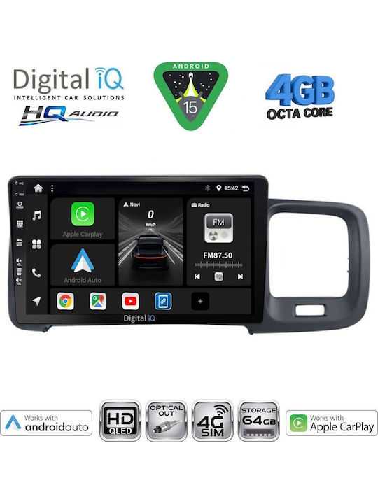 Digital IQ Car Audio System for Volvo S60 2010-2018 (Bluetooth/USB/WiFi/GPS/Apple CarPlay/Android Auto) with 9" Touch Screen