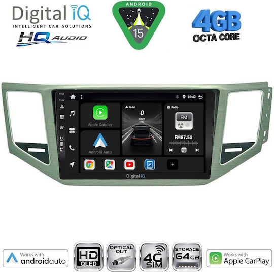 Digital IQ Car Audio System for Volkswagen Golf Sportsvan 2014-2021 (Bluetooth/USB/WiFi/GPS/Apple CarPlay/Android Auto) with 10" Touch Screen