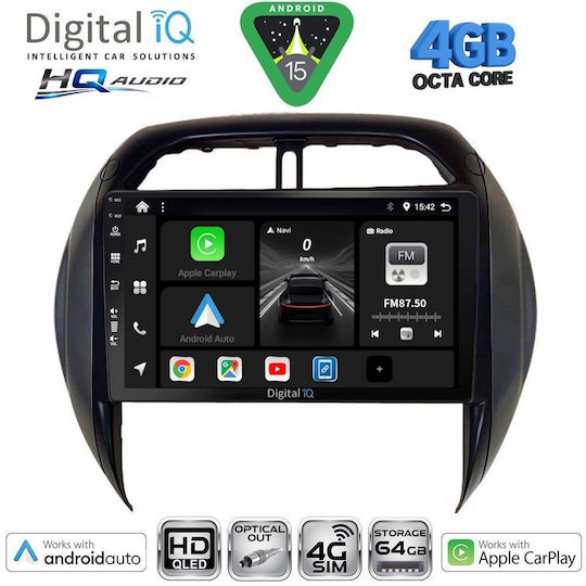 Digital IQ Car Audio System for Toyota RAV 4 2000-2006 with Clima Bluetooth USB WiFi GPS Apple CarPlay Android Auto with 9" Touch Screen