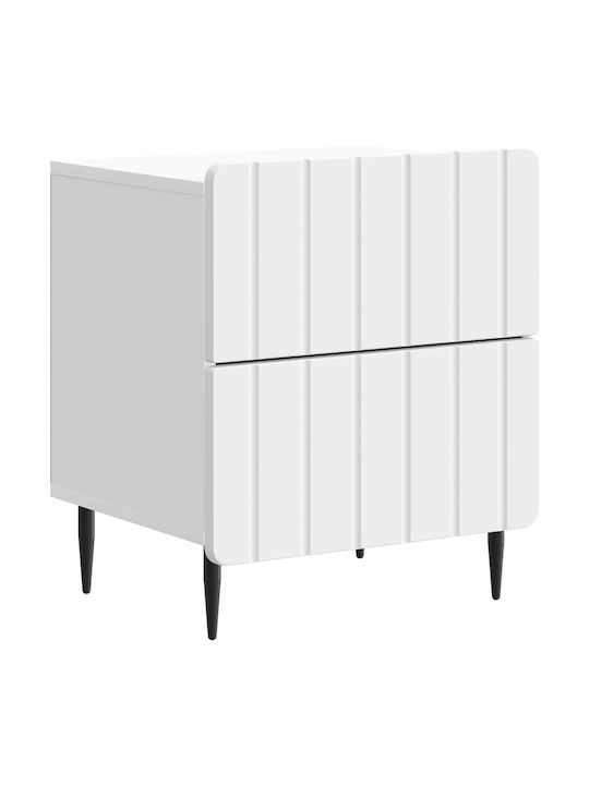 Κομοδίνο Ξύλινο Λευκό 43x34.5x49.5cm