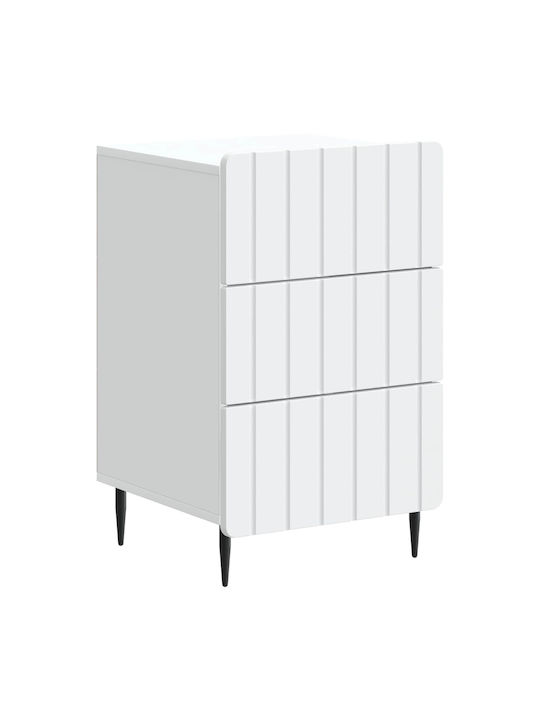 Нощно Шкафче Дървено Бяло 43x41x68см