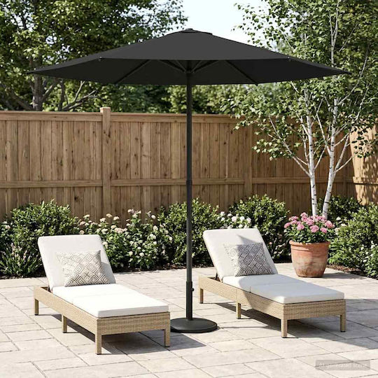 Circular Aluminum Garden & Terrace Parasol Grey Diameter 2.3xHeight 2.23m