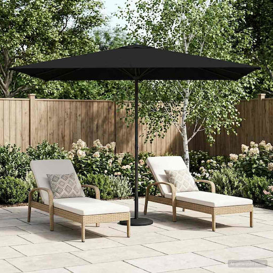 Round Aluminum Garden Parasol Black Φ3xΥ2.23m