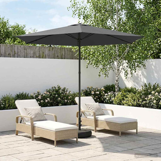 Rundschreiben Aluminium Garten- und Terrassen-Sonnenschirm Grau F2.7xH2.28m