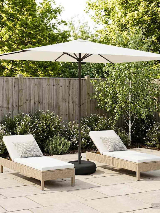 Aluminum Beige Garden & Terrace Parasol 3x3xHei...