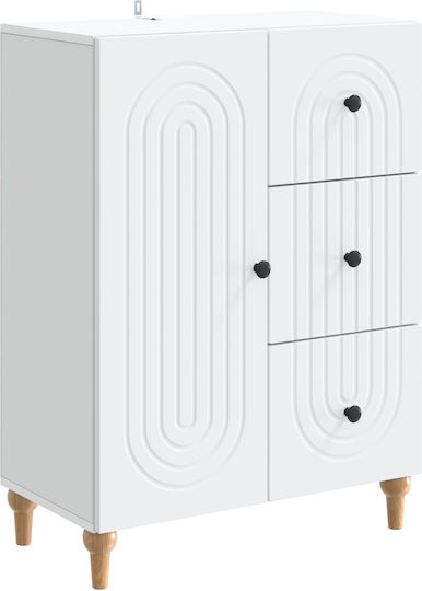 Μπουφές Ξύλινος με Συρτάρια Λευκό 66x34.5x90cm