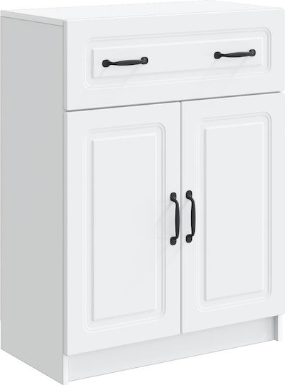 Sideboard from Wood & Metal with Drawers White 66x34.5x87cm