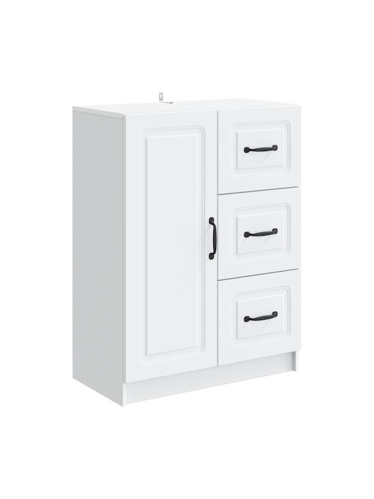Bufet Din Lemn cu Sertare Alb 66x34.5x87cm