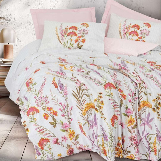 Cottonbox Σετ Παπλωματοθήκη 160x220cm Μονή με Μαξιλαροθήκη & 1 Σεντόνι Pink