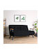 Two-Seater Couch Bed Black 175x133x78cm