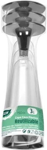 Rayen Wiederverwendbares Champagnerglas Schwarz 150ml 3 Stück