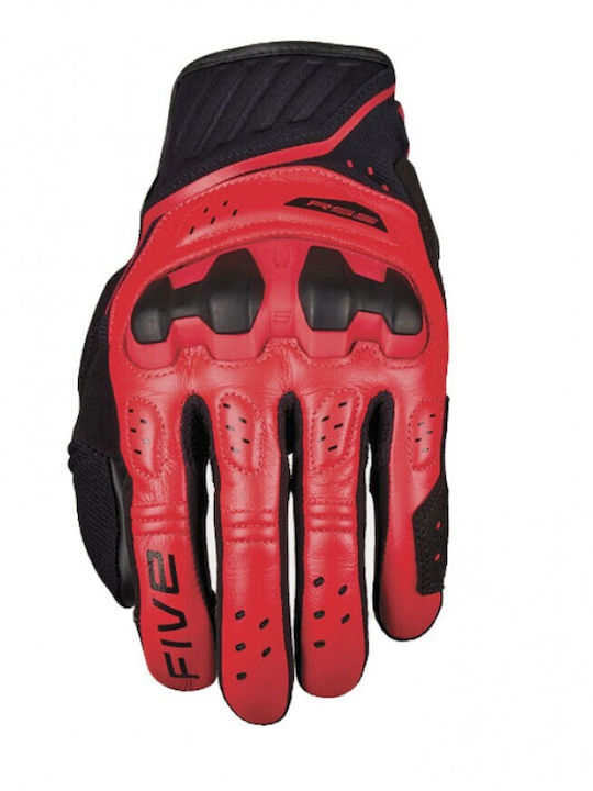 Five RS2 EVO2 Καλοκαιρινά Ανδρικά Γάντια Μηχανής Fluo Red / Black
