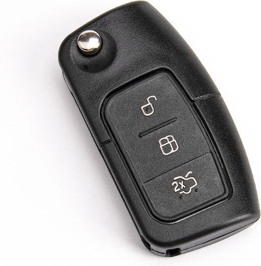 Калъф за Ключ за Автомобил Ford Fiesta Focus Galaxy Mondeo Kuga 3 Бутона Hu101