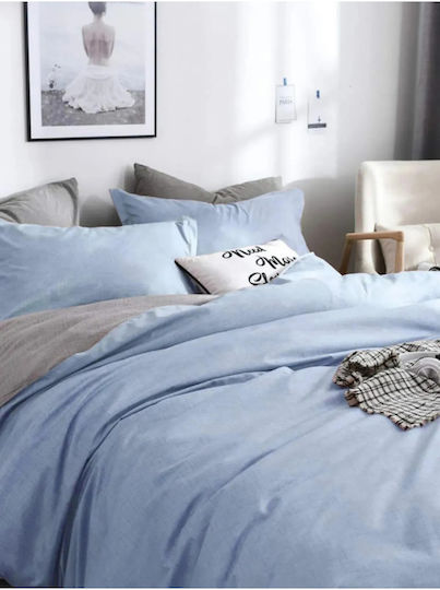 SteweHome Σετ Παπλωματοθήκη Βαμβακερή 200x200cm Διπλή με 2 Μαξιλαροθήκες 100% Βαμβάκι