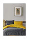SteweHome Cotton Duvet Cover Set 200x200cm Double With 2 Pillowcases Yellow