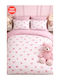 SteweHome Cotton Duvet Cover Set 180x220cm Double With Pillowcase Pink