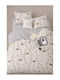 SteweHome Σετ Παπλωματοθήκη Βαμβακερή 200x220cm Διπλή με 2 Μαξιλαροθήκες Καφέ